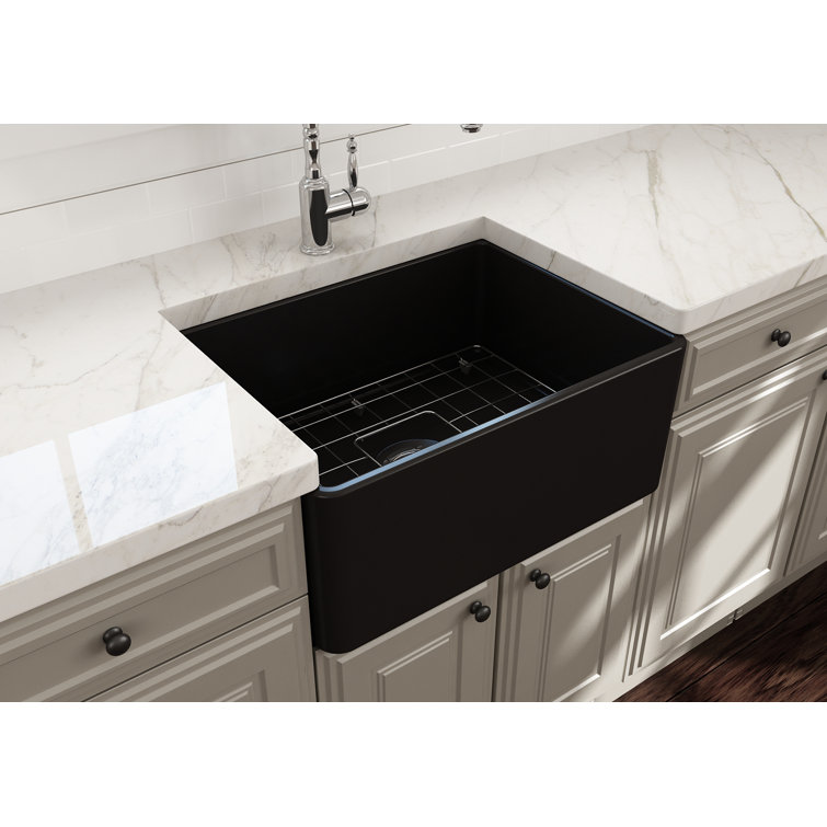 Classico White Fireclay 24" Farmhouse Apron Front Kitchen Sink