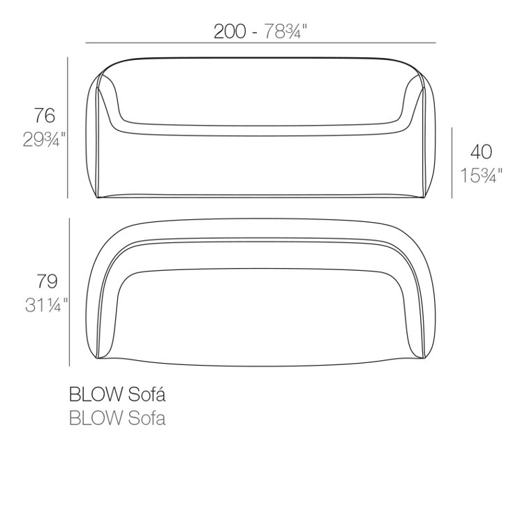 Red High-Grade Polyethylene Indoor/Outdoor Sofa