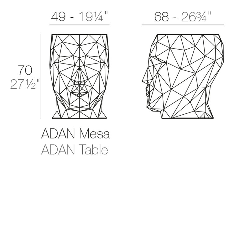Adan White Matte Polyethylene Side Table