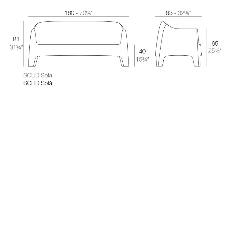 Stefano Giovannoni 71'' Ecru Matte Polypropylene Outdoor Sofa
