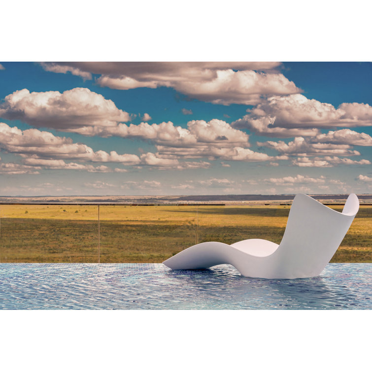 Karim Rashid Surf 35.75'' Khaki Polyethylene Outdoor Chaise Lounger