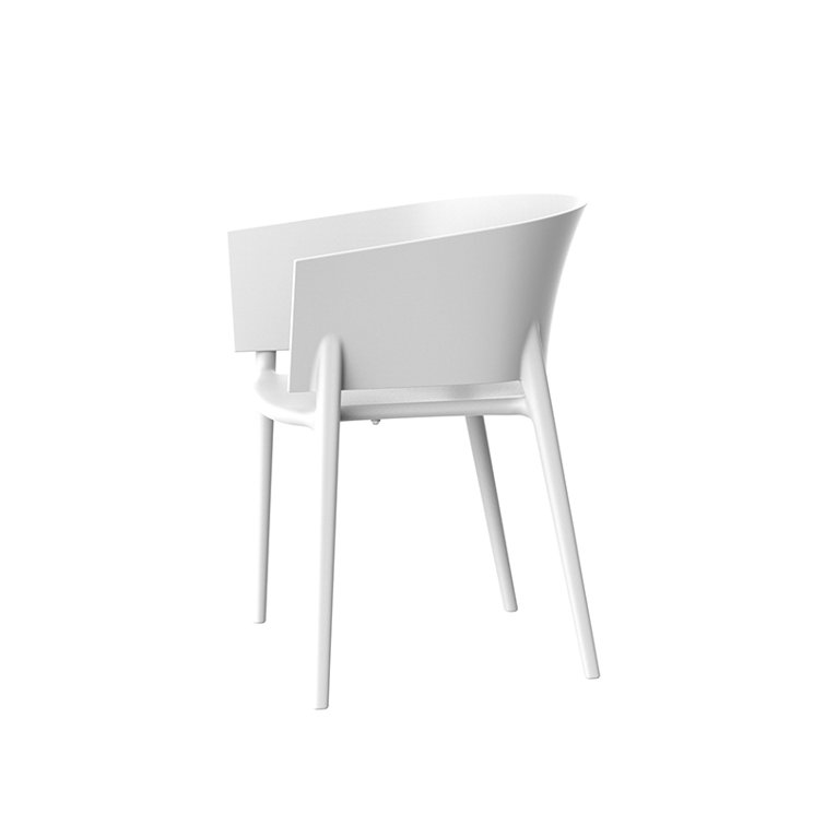 Modern White Matte Polypropylene Dining Chair by Eugeni Quitllet