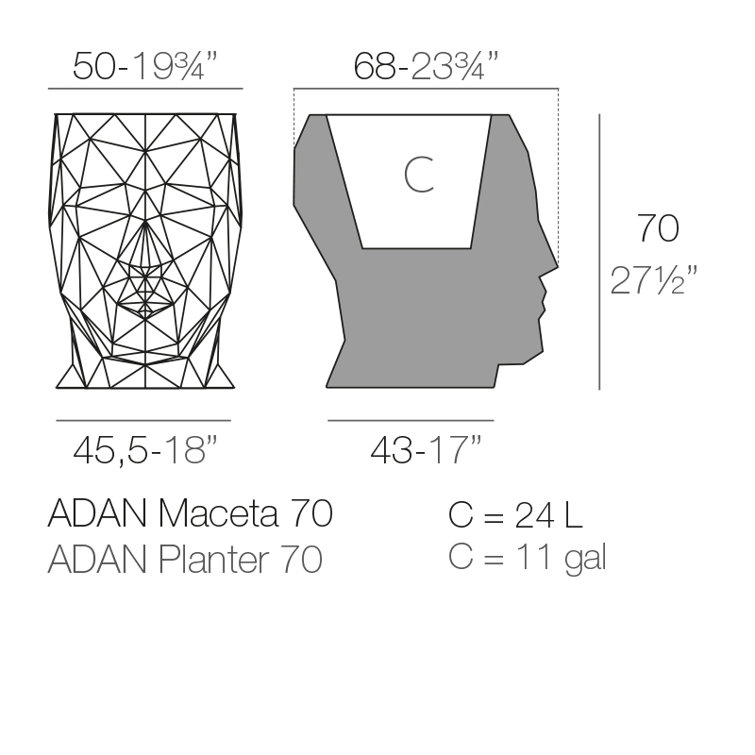 Adan Brown 27.5" Resin Indoor/Outdoor Statue Planter