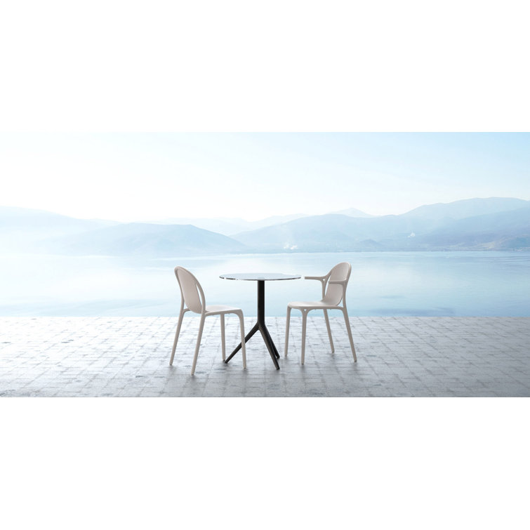 Brooklyn Tortora Modern Outdoor Stacking Dining Chair with Cushion