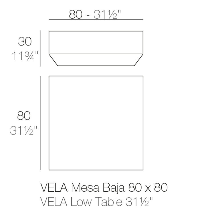 Vela White Matte Polyethylene Outdoor Coffee Table