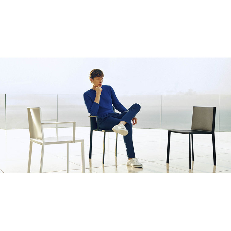 Quartz Ecru Matte Resin Armless Dining Chair by Ramon Esteve