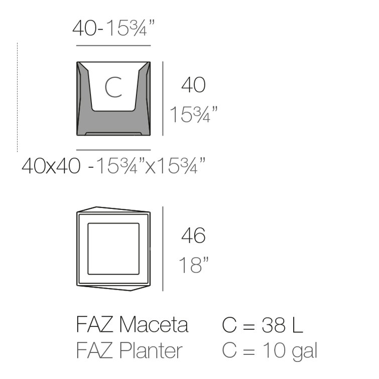 White Matte Geometric Polyethylene Indoor/Outdoor Planter