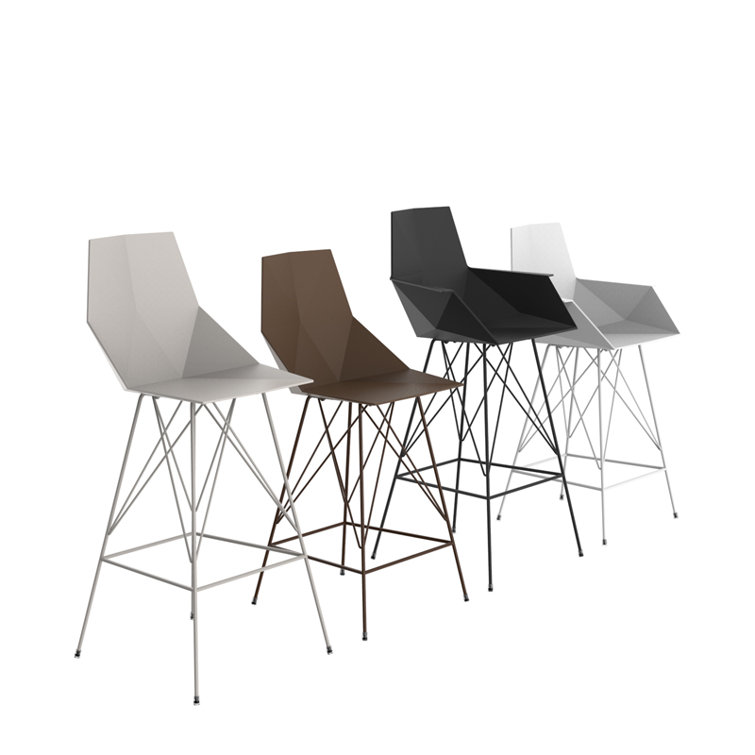 Faz Modern Matte White Polyethylene 29.5'' Bar Stool