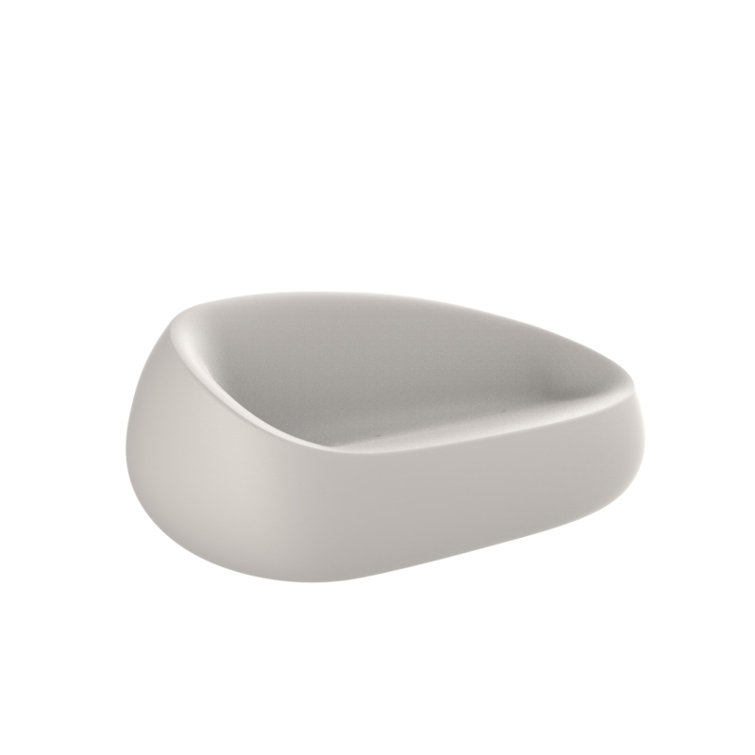 Zen Harmony White Matte Polyethylene 3-Seater Outdoor Sofa