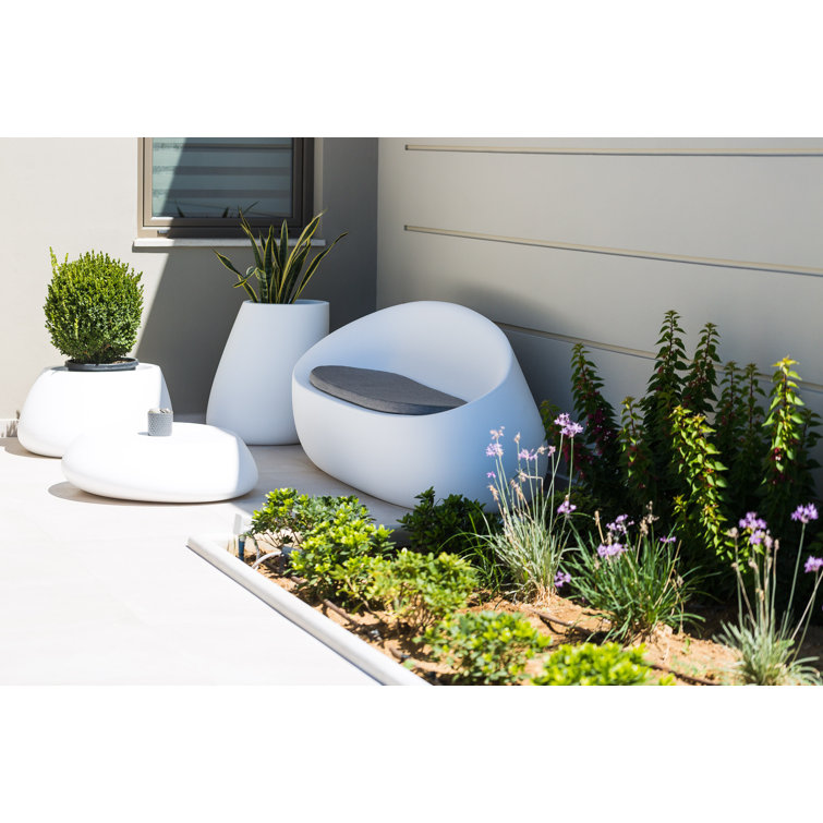 Zen Harmony White Matte Polyethylene 3-Seater Outdoor Sofa