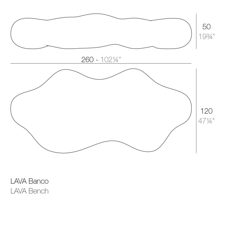 Vondom Lava Large Organic White Indoor/Outdoor Bench