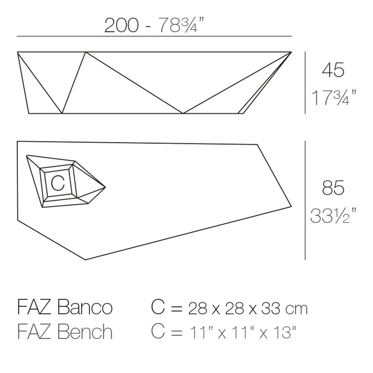 Faz Black Nautical Canvas Outdoor Bench