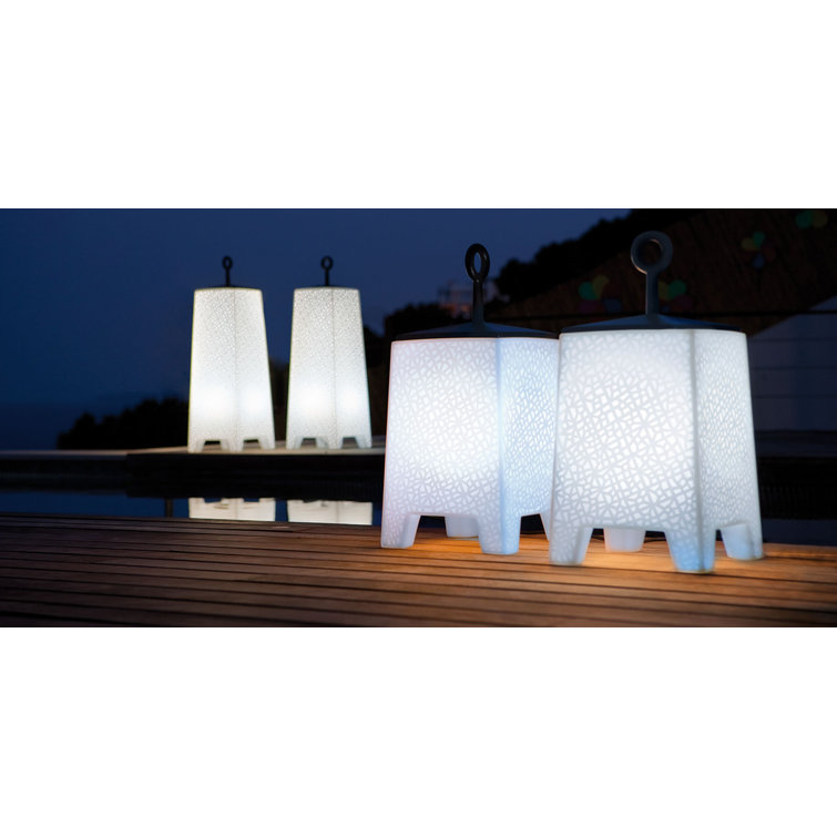 Noma White Geometric LED Color Changing Outdoor Floor Lamp