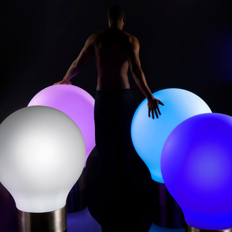 Jut 39.25'' White Polyethylene LED Outdoor Floor Lamp