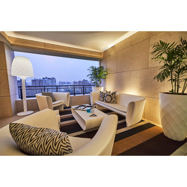Ice Finish 96.25'' Bum Bum Outdoor Plastic Sofa