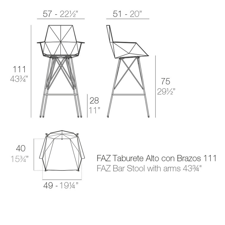 Faz Mineral-Inspired White and Bronze Square Seat Outdoor Stool