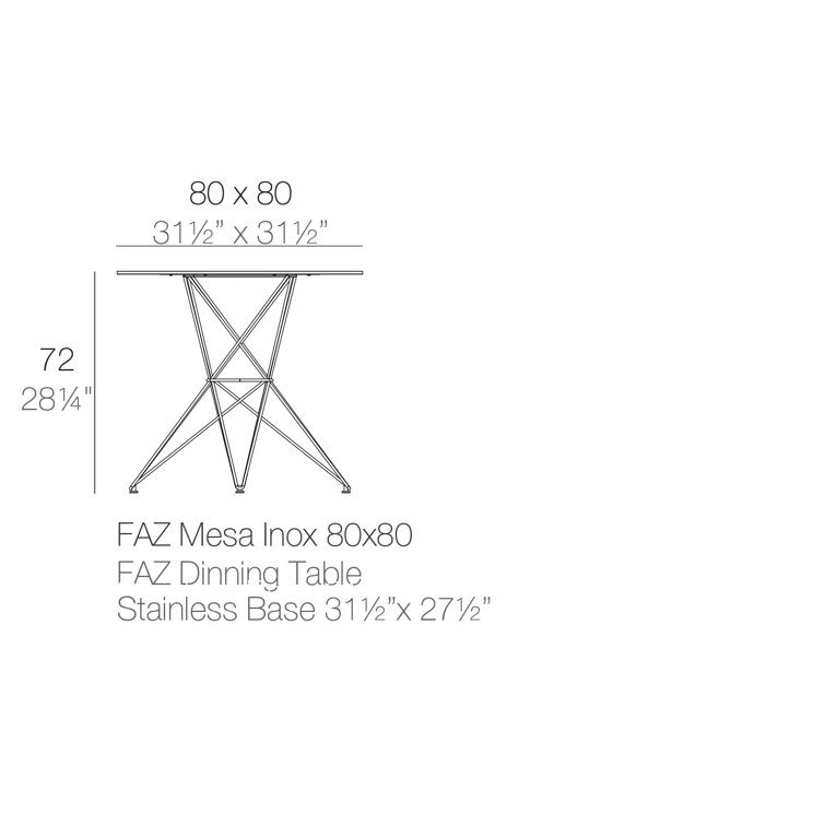 White Metal and Acrylic Square Dining Table