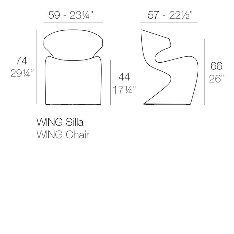 Wing Bronze Organic Line Outdoor Dining Armchair with Cushion