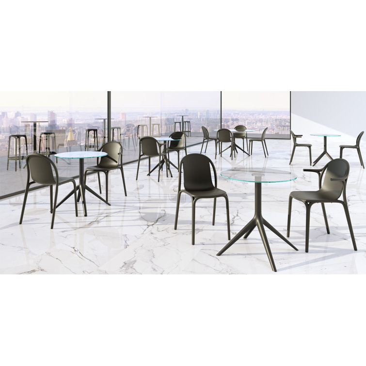 Eugeni Matte Black Stackable Polypropylene Dining Chair