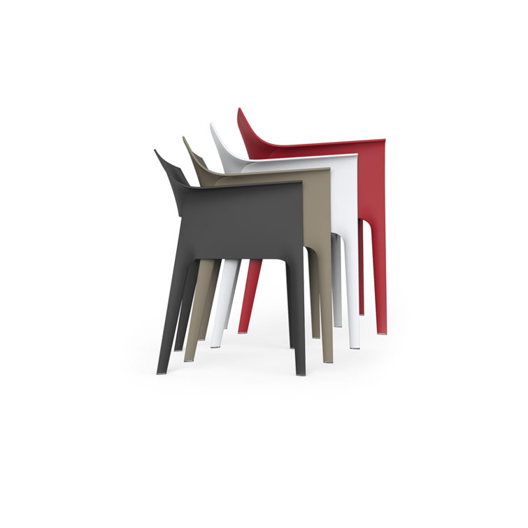 Pedrera Black Resin Outdoor Dining Chair with Cushion