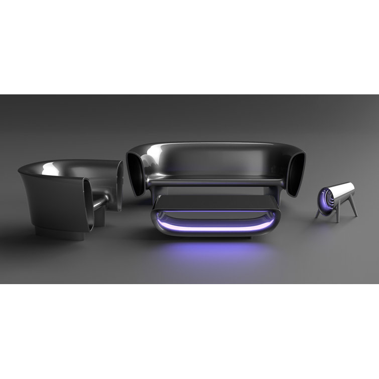 Neptune's Dream 96'' Black Outdoor Tubular Sofa