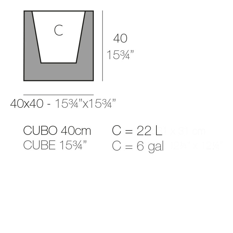 Maceteros Matte White Cube Patio Planter, 15.75"