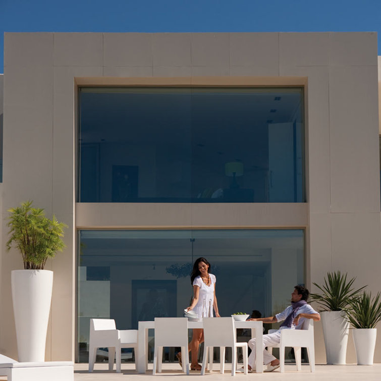 Sleek White Polyethylene Rectangular Dining Table by Studio Vondom