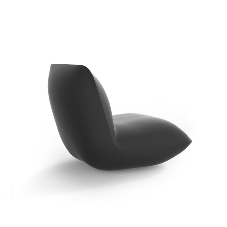 Black Armless Plastic Outdoor Lounge Chair