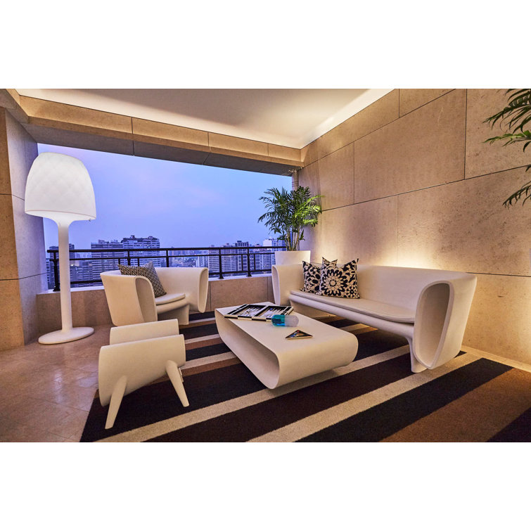 Ice Finish 96.25'' Bum Bum Outdoor Plastic Sofa