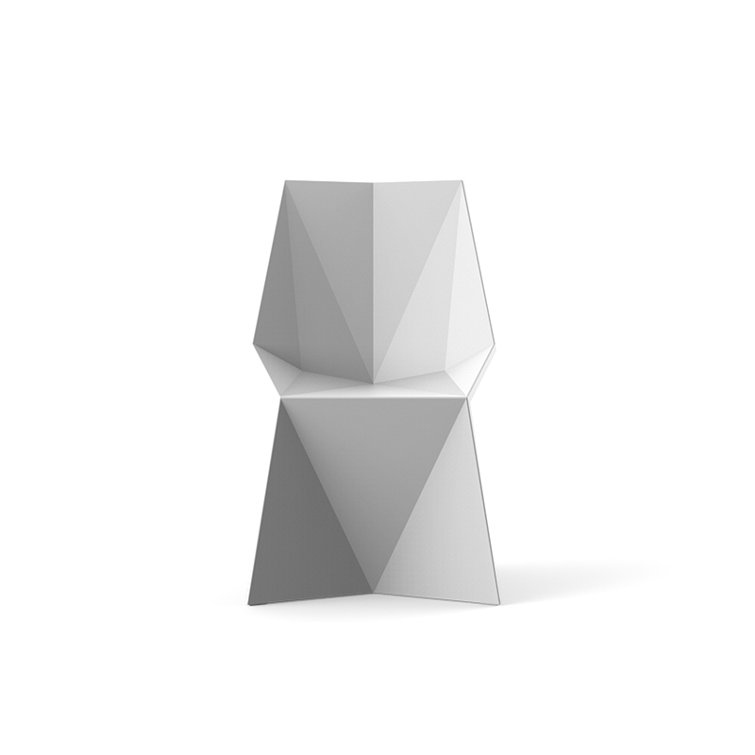 Karim Rashid's Modern Faceted White Polyethylene Outdoor Dining Chair