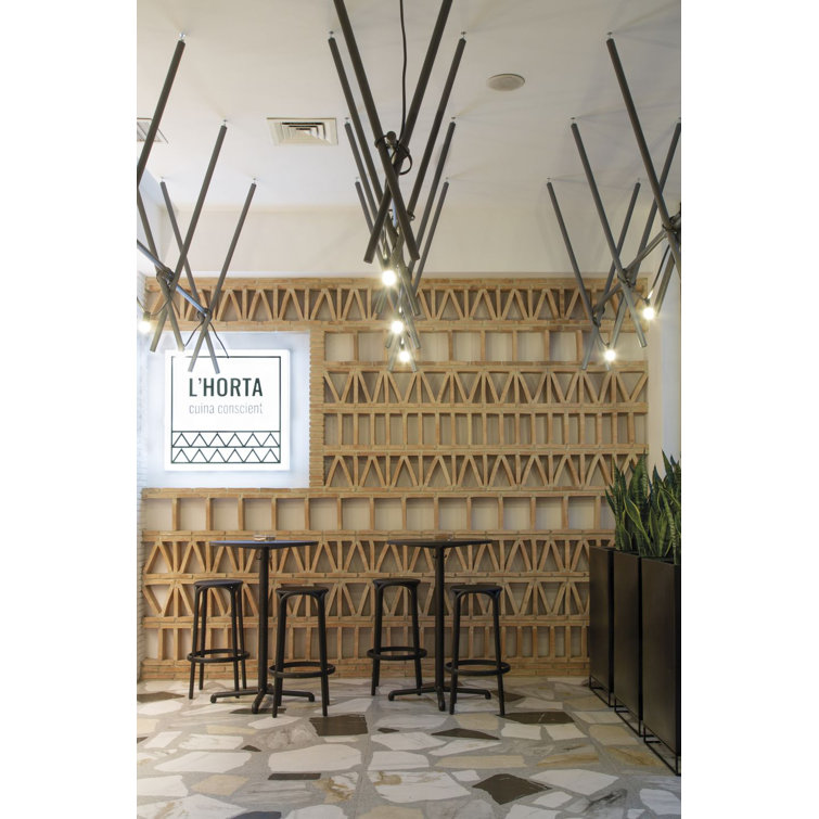 Urban Bridge-Inspired Black Matte Bar Stool in Polypropylene