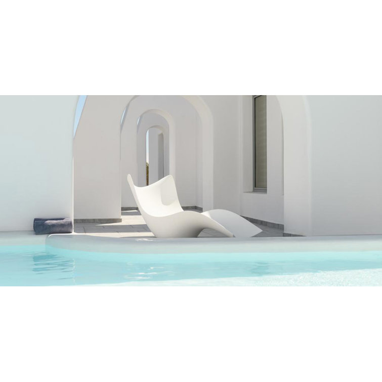 Karim Rashid Surf 35.75'' Khaki Polyethylene Outdoor Chaise Lounger