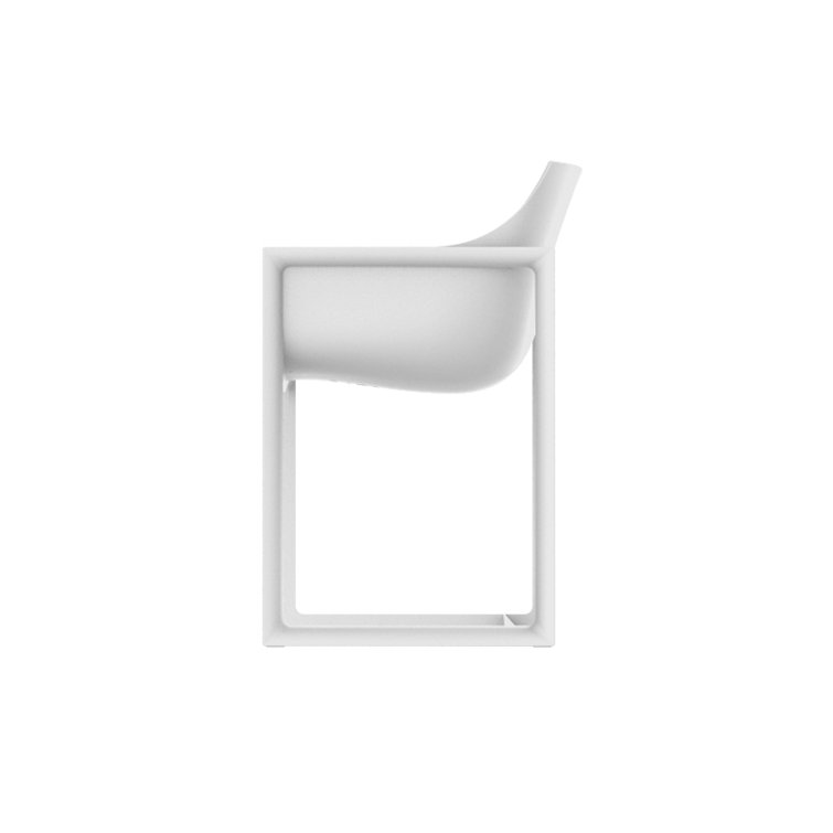 Wall Street Matte White Modern Outdoor Dining Armchair