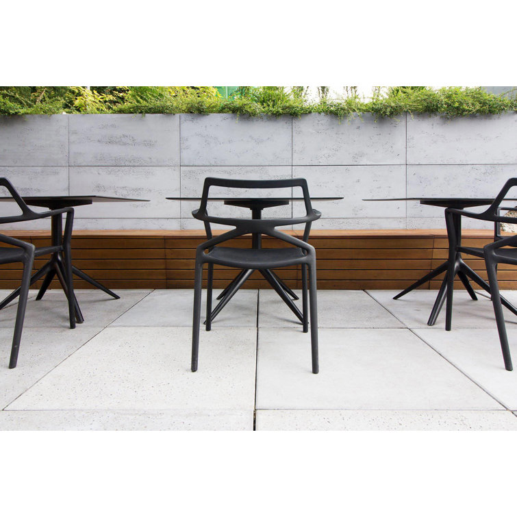 Bronze Matte Delta Polypropylene Outdoor Dining Armchair