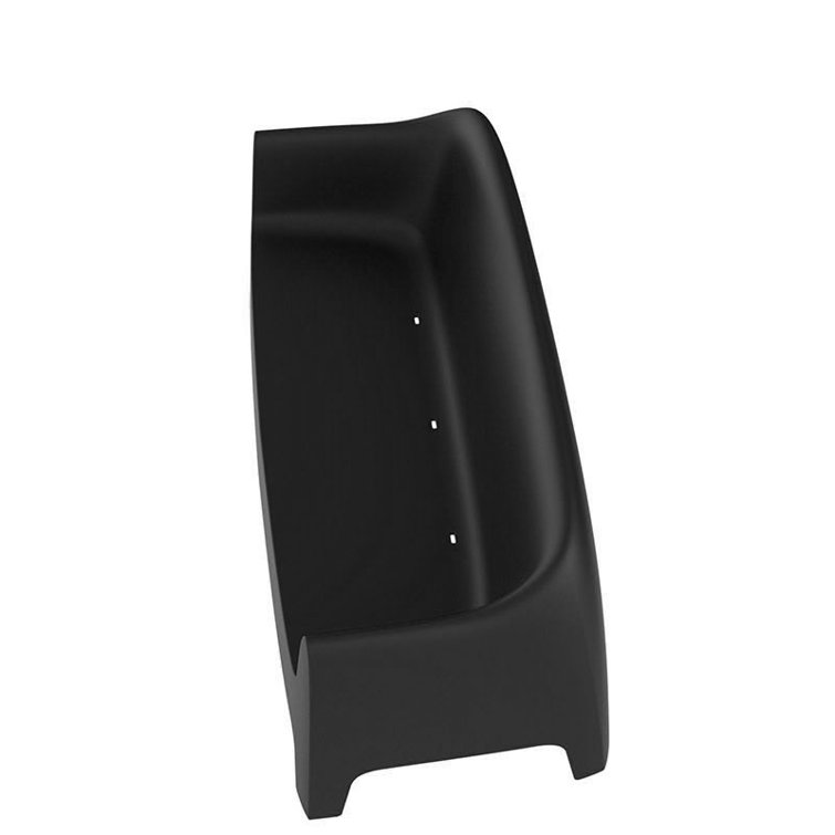 Solid Black Matte Polypropylene Outdoor Sofa