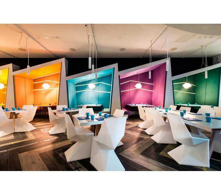 Karim Rashid's Modern Faceted White Polyethylene Outdoor Dining Chair