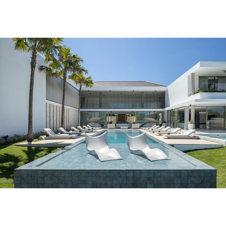 Karim Rashid Surf 35.75'' Khaki Polyethylene Outdoor Chaise Lounger