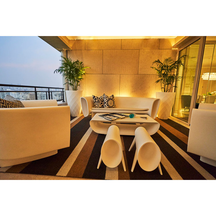 Ice Finish 96.25'' Bum Bum Outdoor Plastic Sofa