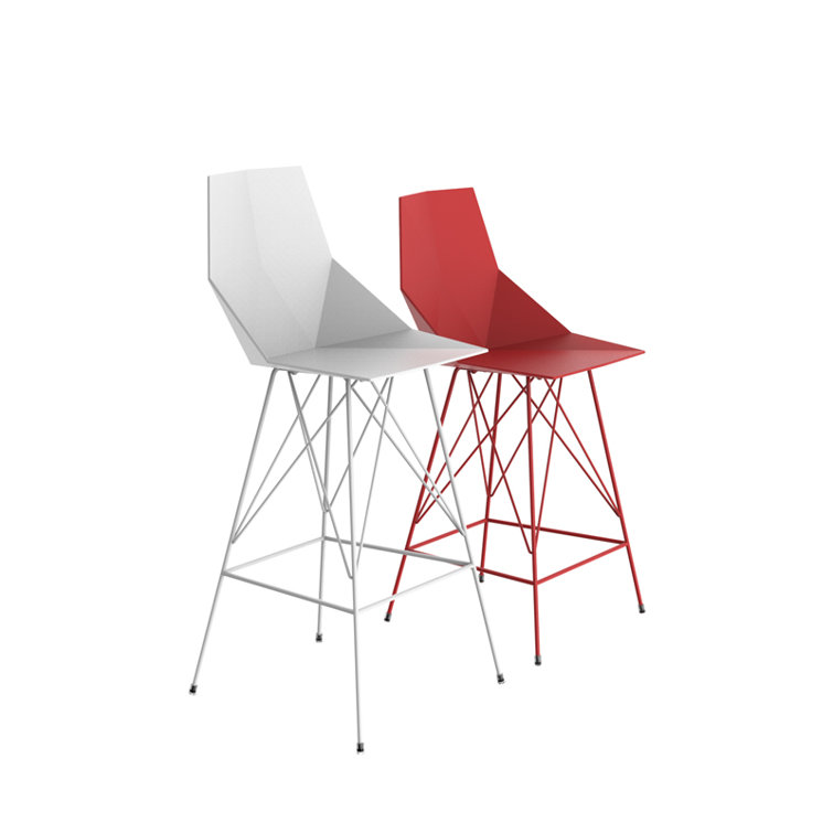 Faz Modern Matte White Polyethylene 29.5'' Bar Stool