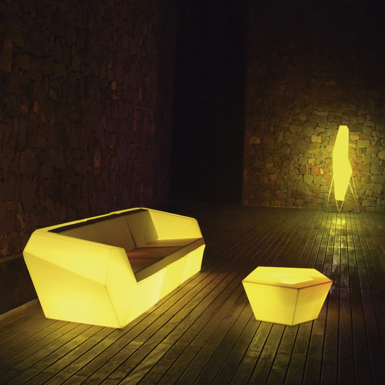 White Matte Polyethylene Hexagonal Outdoor Coffee Table