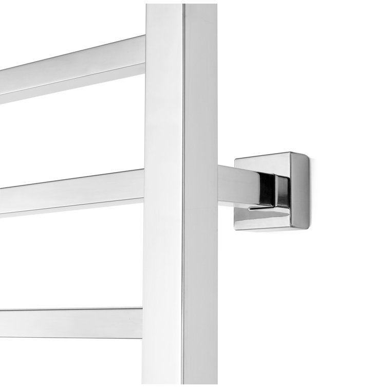 Polished Stainless Steel Wall-Mounted Towel Warmer with 8 Bars