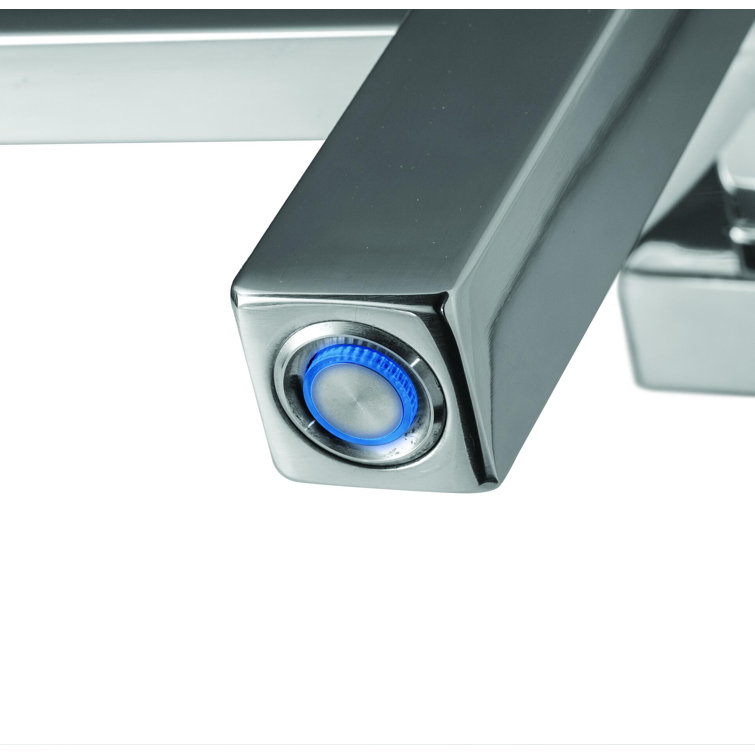 Polished Stainless Steel Wall-Mounted Towel Warmer with 8 Bars
