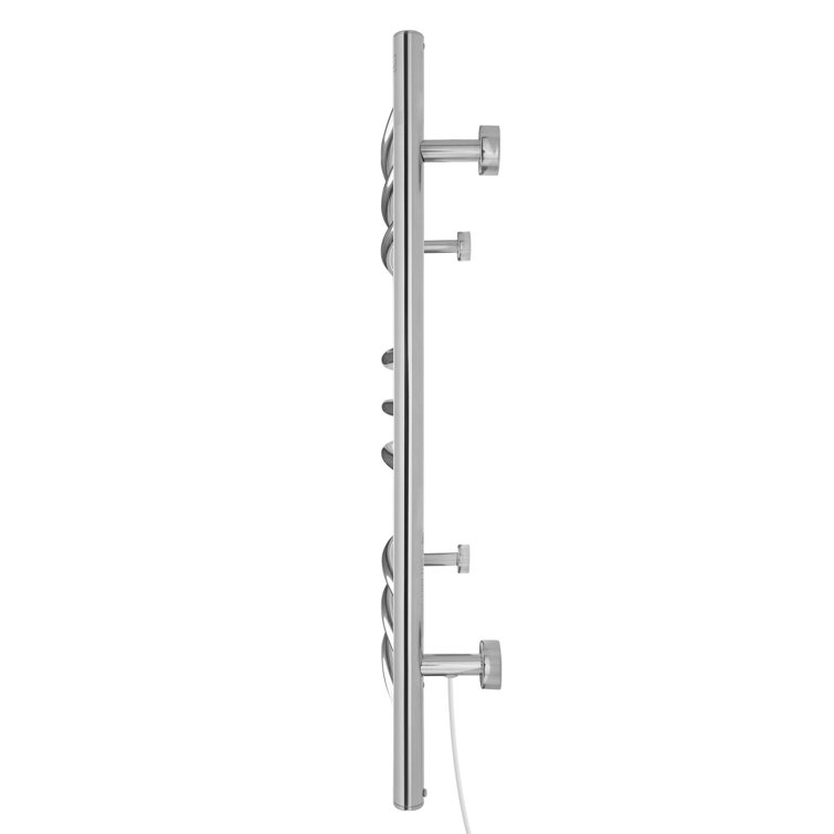 Polished Stainless Steel Wall-Mounted Curved Towel Warmer with 9 Bars