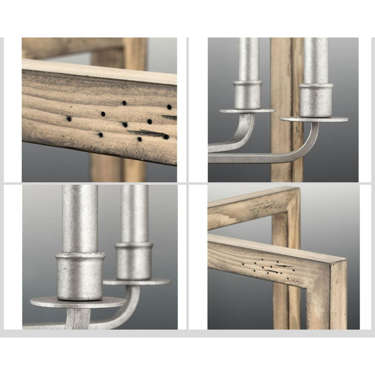 Turnbury Galvanized Steel and Wood 6-Light Chandelier
