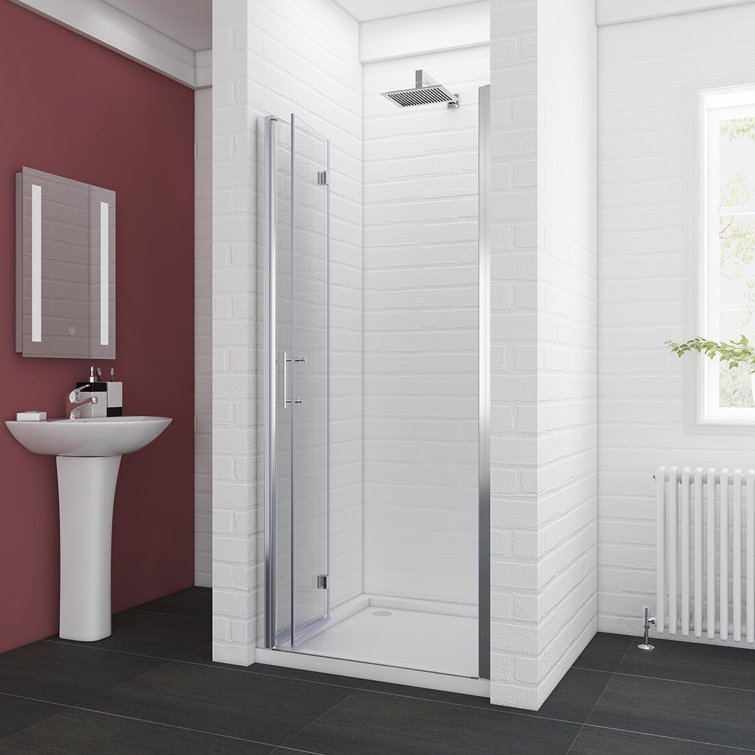 72'' Clear Tempered Glass Bi-Fold Frameless Shower Door