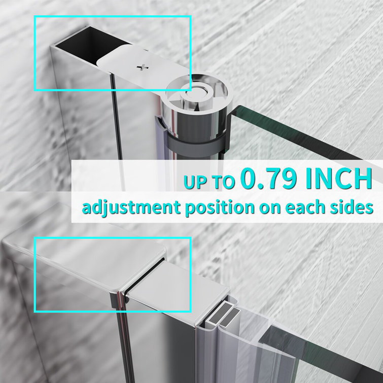 72'' Clear Tempered Glass Bi-Fold Frameless Shower Door