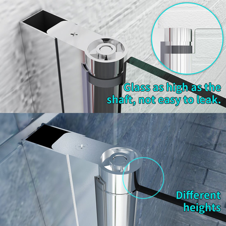 72'' Clear Tempered Glass Bi-Fold Frameless Shower Door