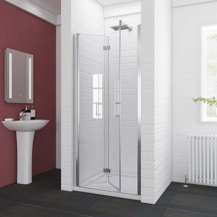 72'' Clear Tempered Glass Bi-Fold Frameless Shower Door