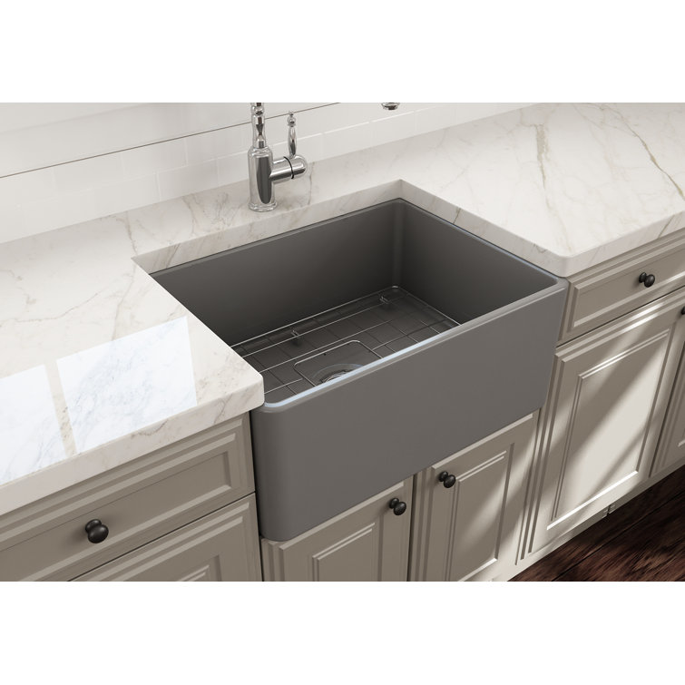 Classico White Fireclay 24" Farmhouse Apron Front Kitchen Sink