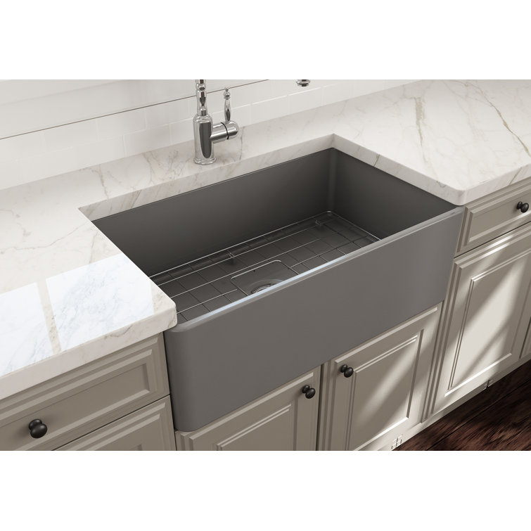 30'' White Fireclay Farmhouse Apron Kitchen Sink